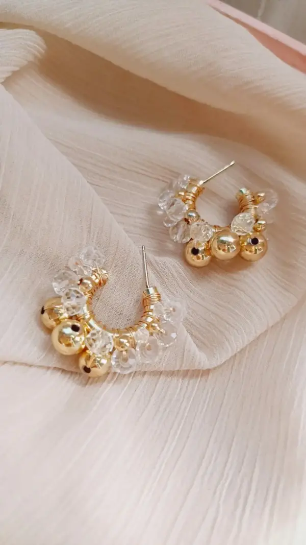 Argollas tejidas con cristales Hoops Ari